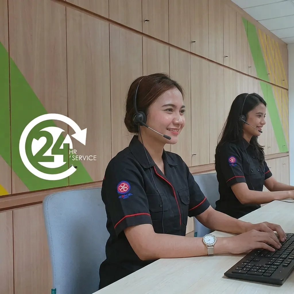 Tim customer service INDORENT siaga 24 jam menerima panggilan darurat